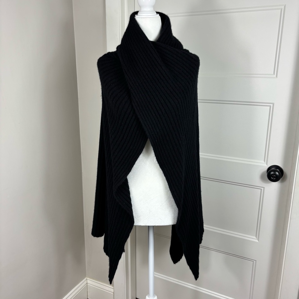 Autumn‎ Cashmere Hybrid Rib Cape Poncho Wrap Shawl OSFM